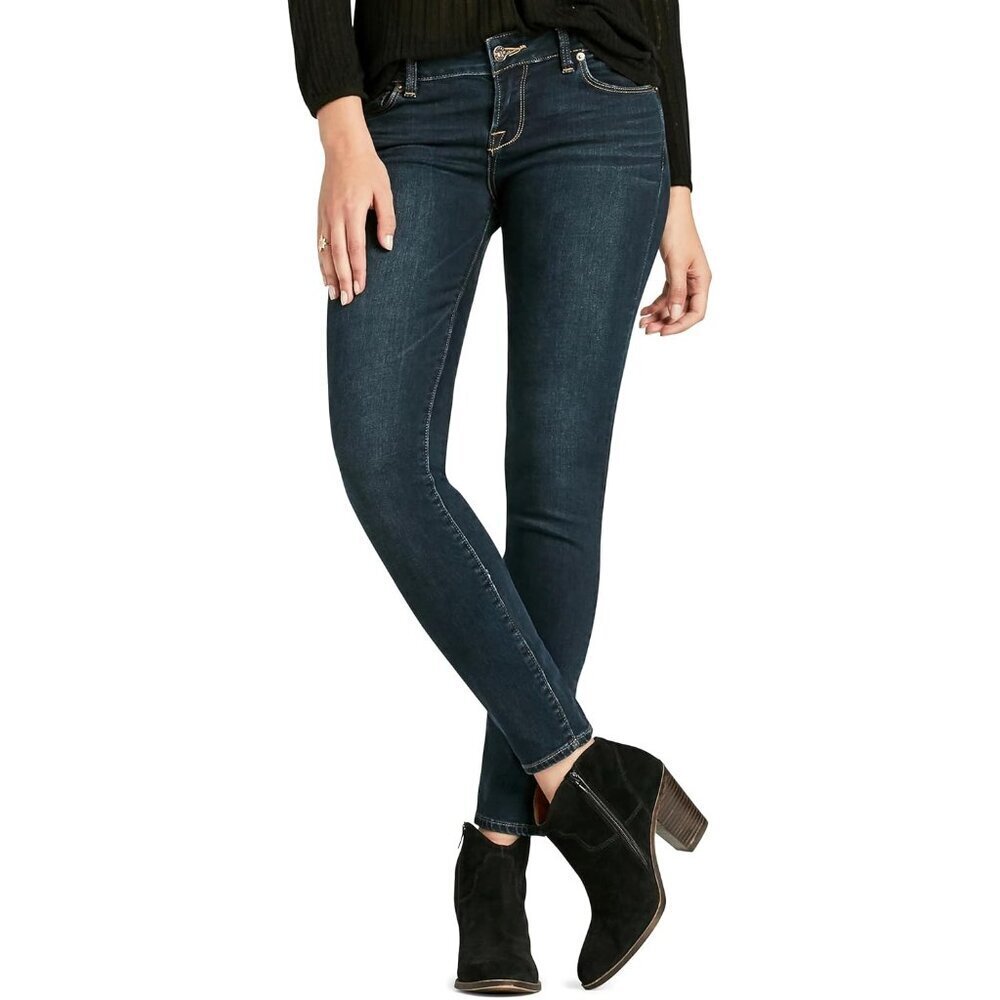 Women's Low Rise Skinny Jeans Cotton Blend Zipper Fly Slim Fit 29 Waist